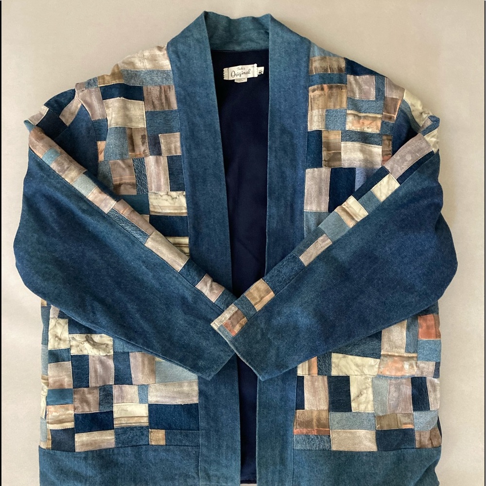 Women’s Denim Patchwork Lightweight Vintage Coat